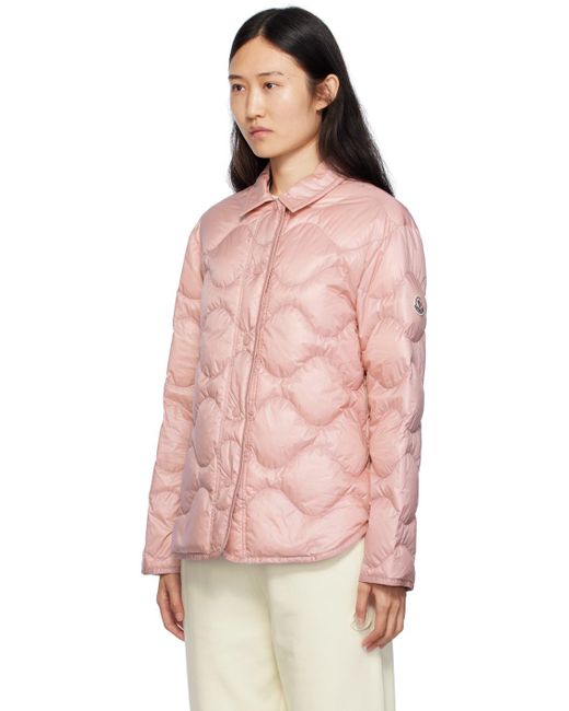 Moncler Pink Quilted Down Jacket