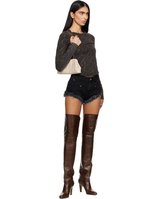 Isabel Marant Black Eneidala Denim Shorts