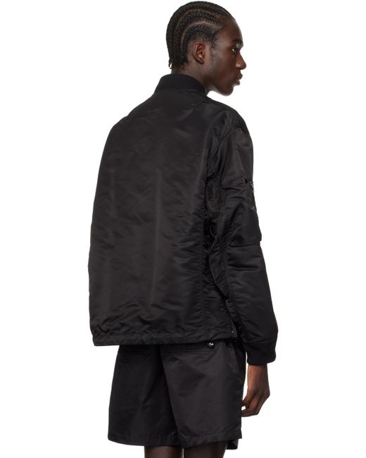 Emporio Armani Black Vented Bomber Jacket for men