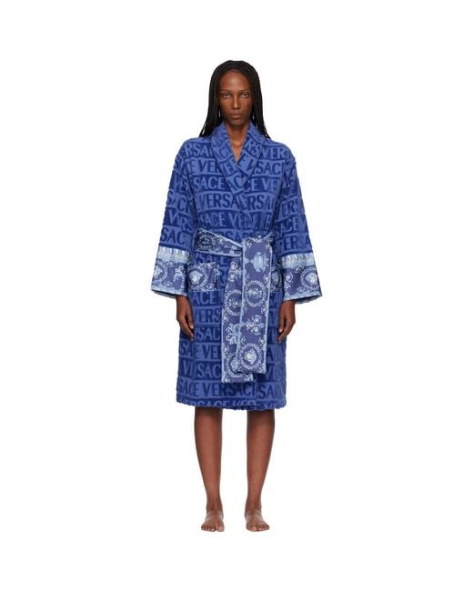 Versace Blue 'I Heart Baroque' Bathrobe