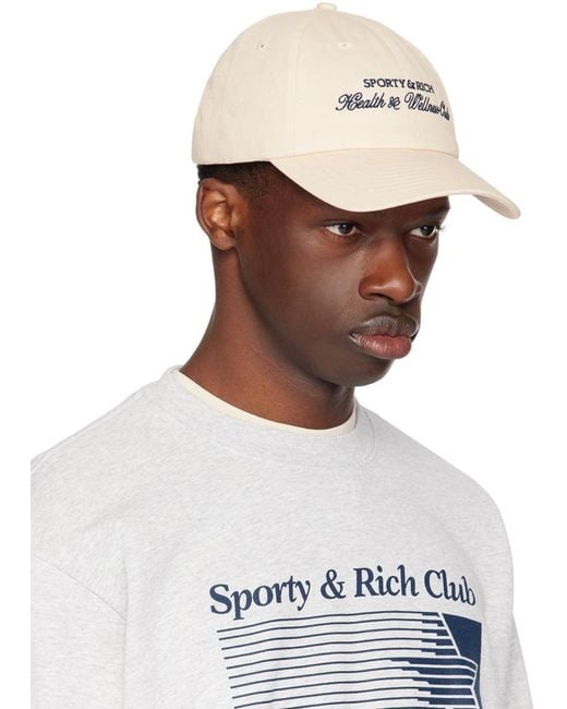 Sporty & Rich White Off- 'H&W Club' Cap for men