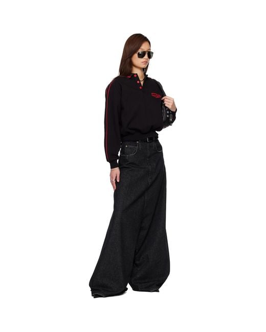 Lu'u Dan Black Drop Crotch Denim Jeans