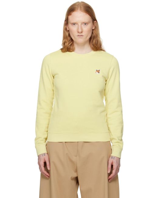 Maison Kitsuné Multicolor Yellow Bold Fox Head Sweatshirt