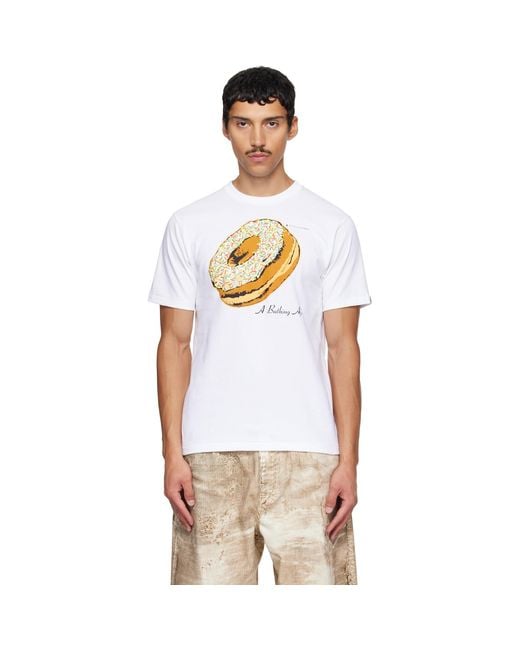 A Bathing Ape White Classic Donut T-Shirt for men