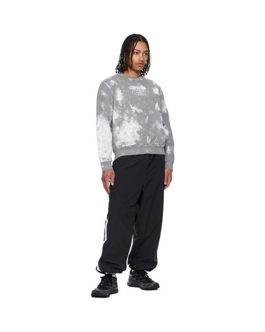 MM6 by Maison Margiela Gray Paint Splatter Sweatshirt for men