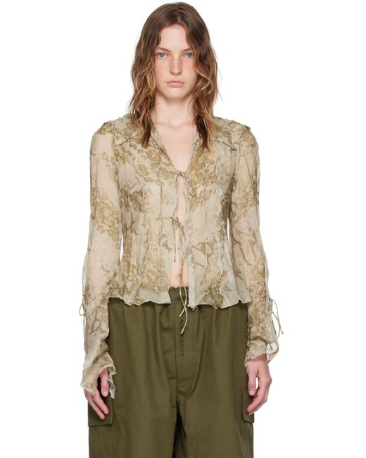 Acne プリントブラウス Brown