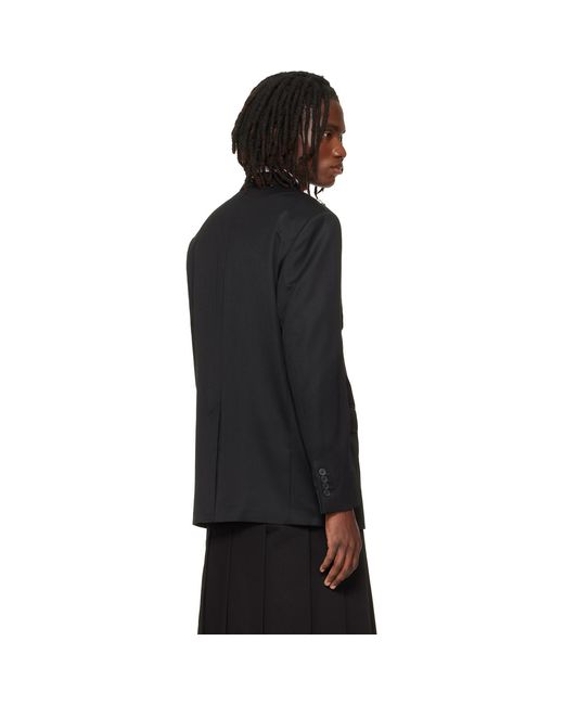 Simone Rocha Black Embellished Structured Slash Blazer for men