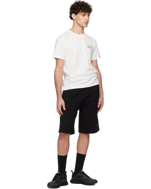 T-Shirt Blanc Cassé À Logo Modifié Brodé KENZO pour homme en coloris White
