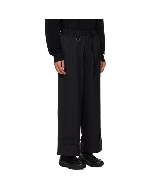 Y-3 Black Sport Uniform Wide Leg Trousers for men