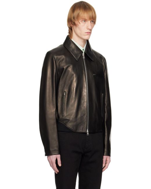 Alexander McQueen Black Zip-up Leather Jacket for men
