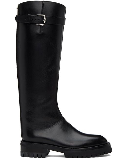 Ann Demeulemeester Black Burgundy Nes Riding Boots
