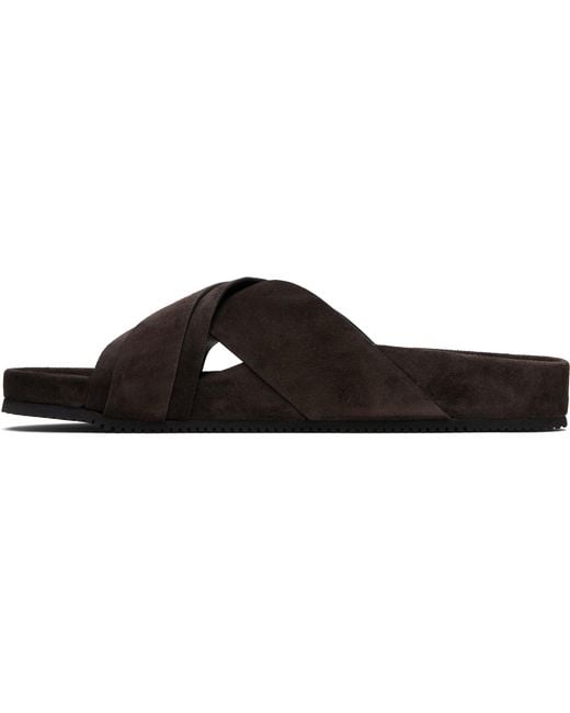 Tom Ford Black Suede Wicklow T Slides for men