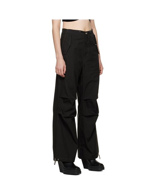 Dion Lee Black Toggle Parachute Trousers