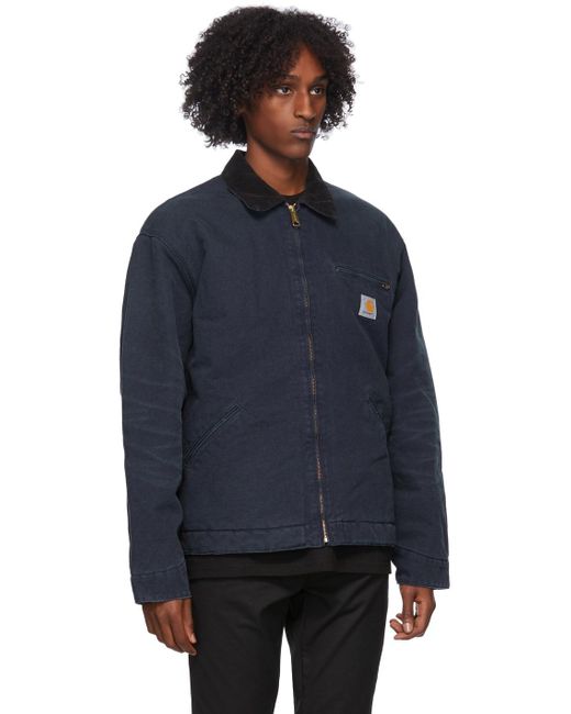 Carhartt WIP Cotton Navy Og Detroit Jacket in Blue for Men | Lyst