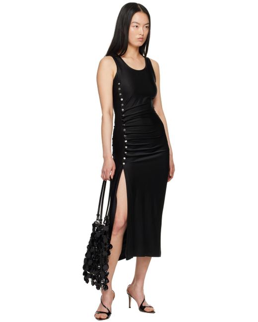 Rabanne Black Draped Midi Dress