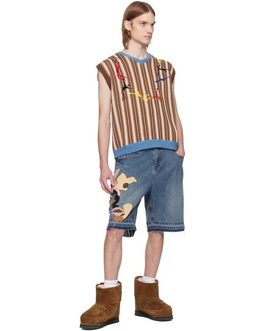 メンズ Kidsuper ブラウン Embroidered Figures セーター Brown