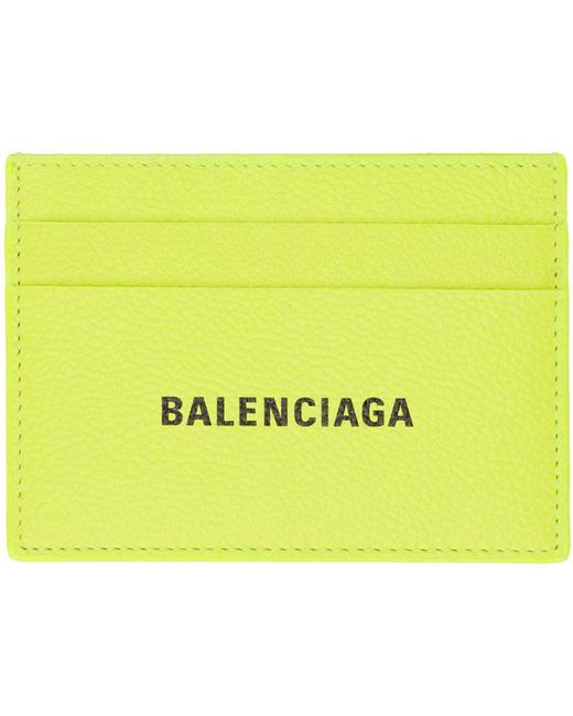Balenciaga Yellow Printed Card Holder for Men Lyst