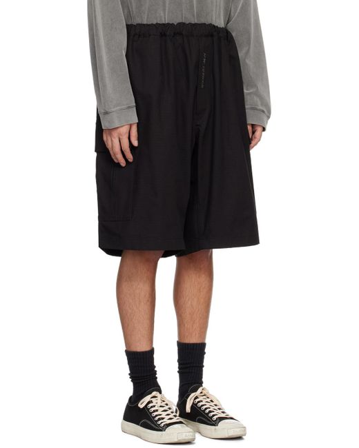 Acne Black Embroidered Shorts for men