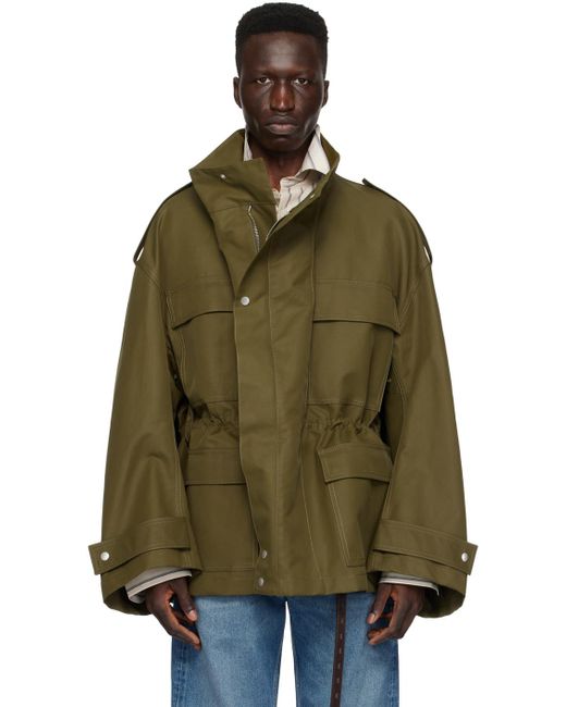 Hed Mayner Green Flap Pocket Jacket for men