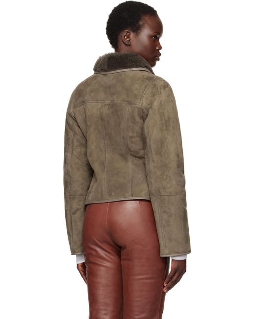 Saks Potts Brown Taupe Felix Shearling Jacket