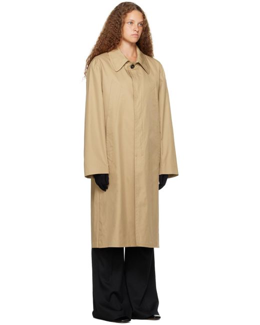 MM6 by Maison Martin Margiela Natural Beige Button Trench Coat