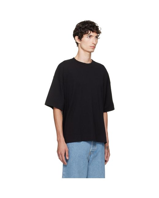 Dries Van Noten Black Dropped Shoulder T-Shirt for men