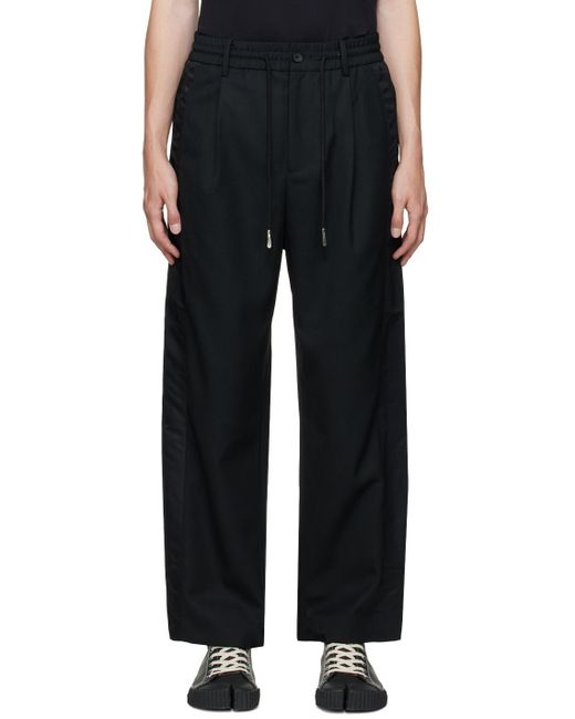 Feng Chen Wang Black Paneled Trousers for men