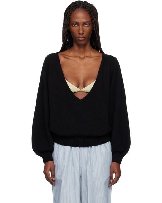 Baserange Black Soar V-Neck Sweater