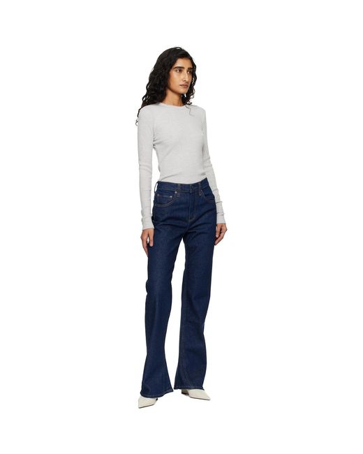 Agolde Blue Mid Rise Kick Boot Comfort Stretch Jeans