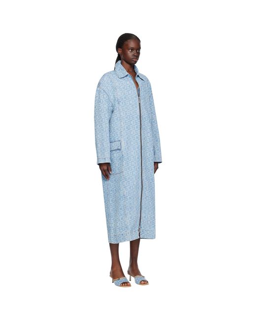 Gcds Black Monogram Denim Coat