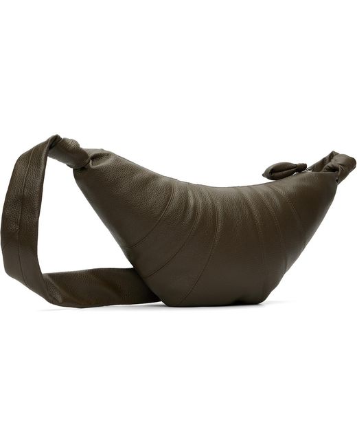 Lemaire Black Khaki Medium Croissant Bag for men