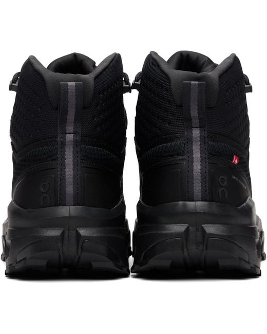 On Shoes Black Cloudrock Mid Waterproof Sneakers for men