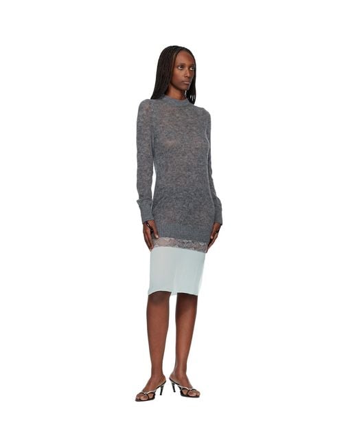 Coperni Black Multi-Layer Pullover Midi Dress