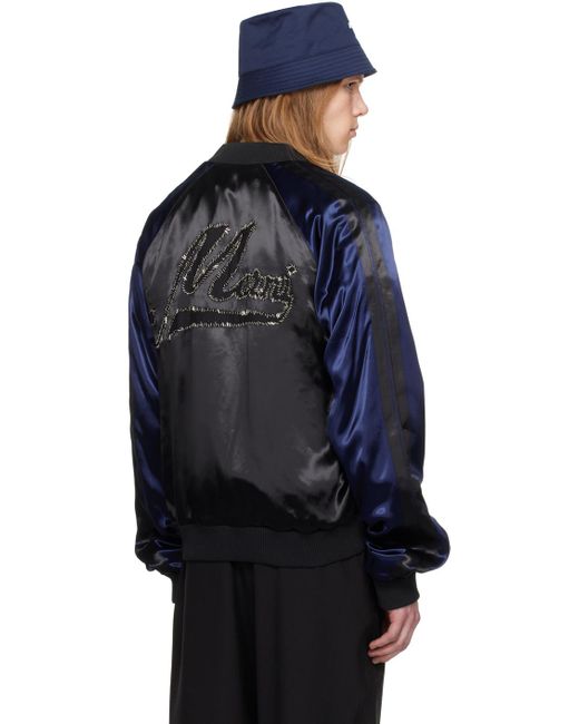 Marni Blue Embroide Bomber Jacket for men