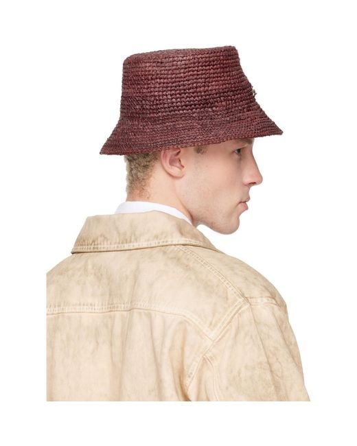 Vivienne Westwood Brown Raffia Bucket Hat for men