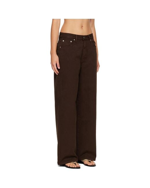 St. Agni Brown Canvas Classic Mid Rise Jeans