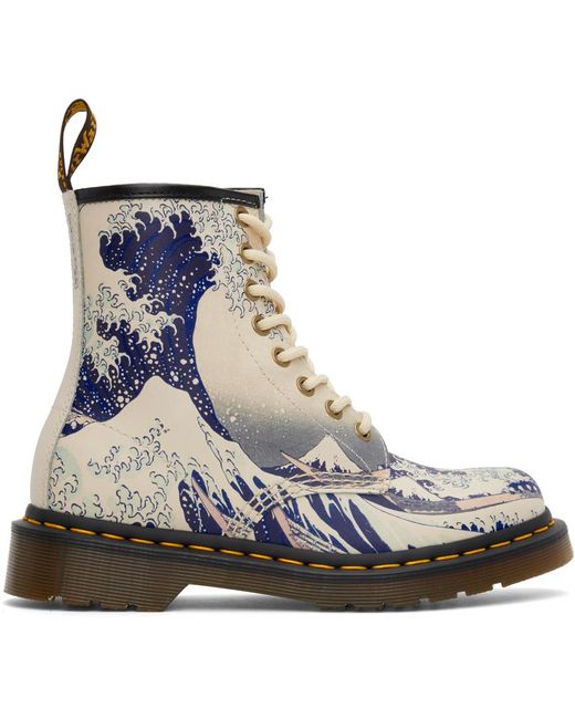 Dr. Martens Blue Off-white The Met Edition 1460 Great Wave Boots