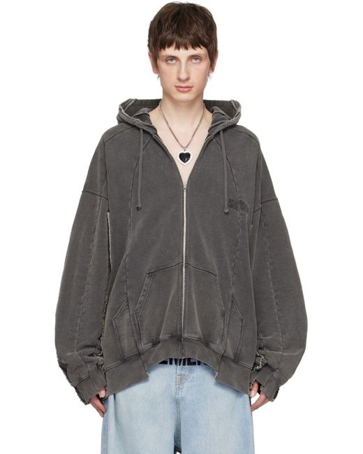 Vetements Black Deconstructed Hoodie for men