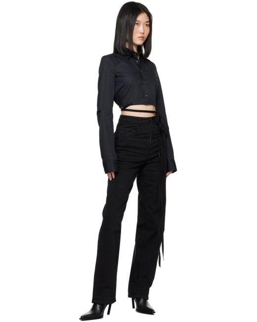 Ann Demeulemeester Black Dea Cropped Shirt