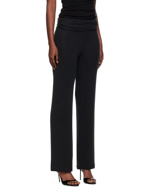 Pantalon Noir À Effet Ruché À La Taille Repliée AYA MUSE en coloris Black