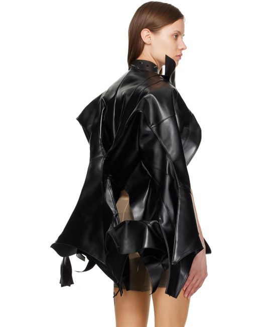 Junya Watanabe Black Biker Faux-leather Vest