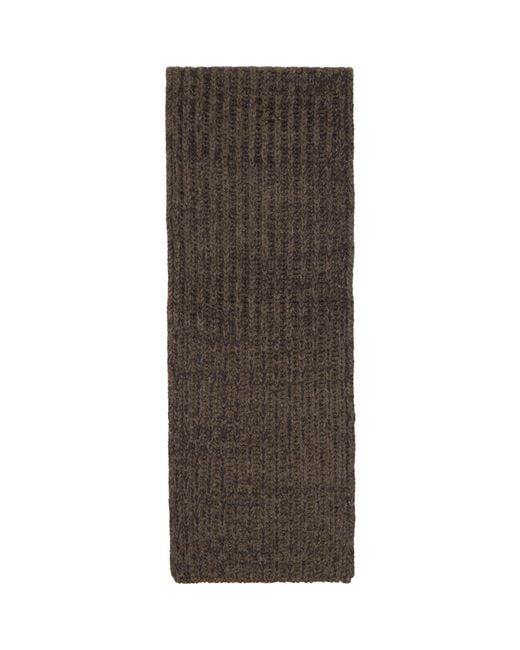 Maison Margiela Black Rib-Knit Scarf for men