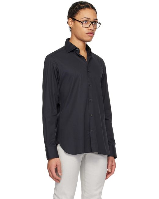 Zegna Black Button Shirt for men