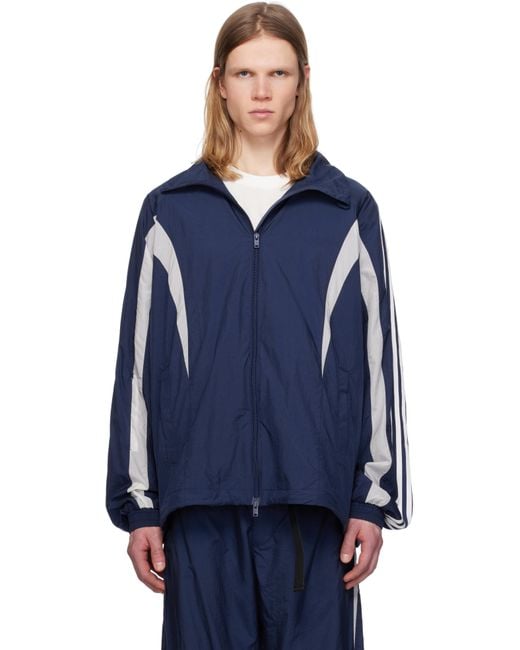 Y-3 Blue 3 Stripes Nylon Shell Jacket for men