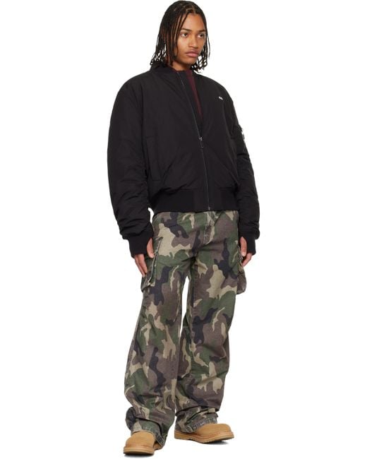 032c Black Suspicious Minds Bomber Jacket for men