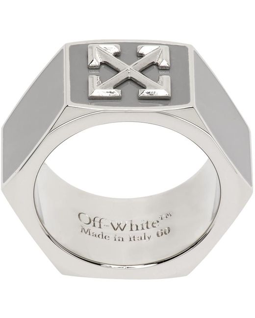 Off-White c/o Virgil Abloh Metallic Arrow Hexnut Ring for men