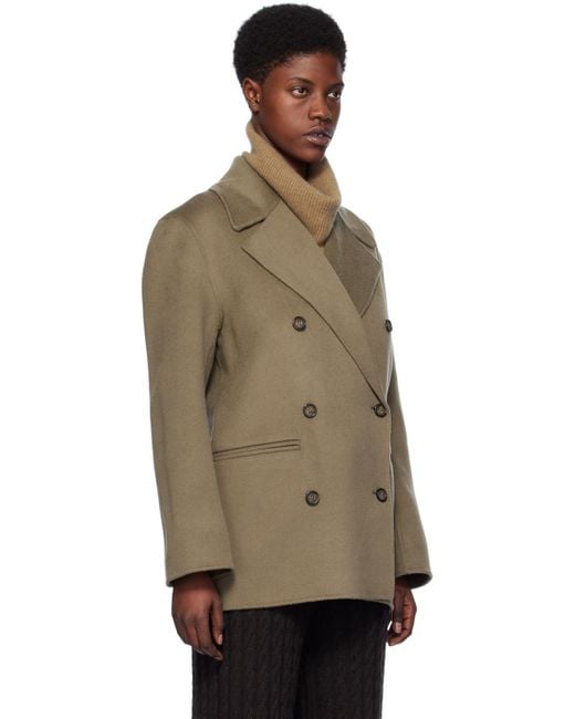 Totême  Brown Toteme Gray Double-faced Peacoat