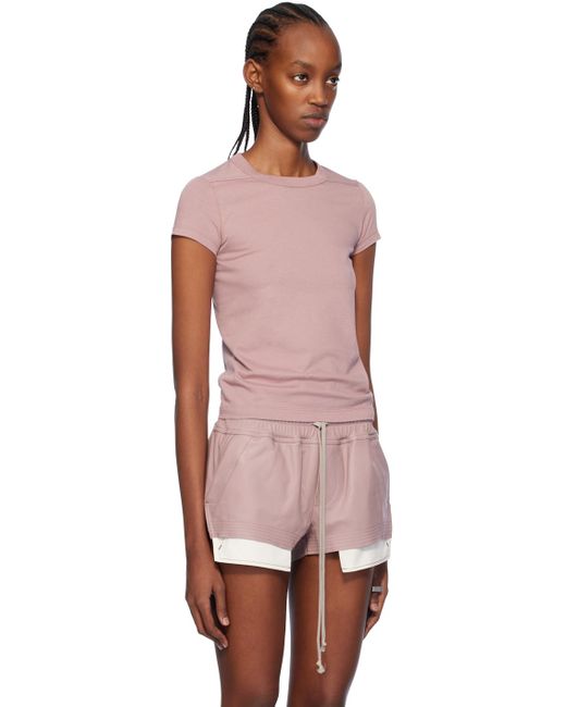Rick Owens Pink Cropped Level T-shirt
