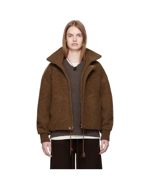 UMARMUNG Brown Napped Wool Jacket