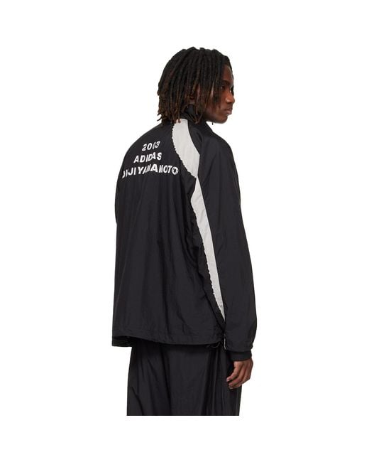 Y-3 Black Raw Edge 3 Stripes Nylon Shell Jacket for men
